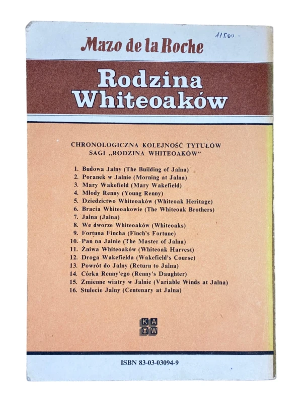 We dworze Whiteoaków Rodzina Whiteoaków Mazo de la Roche