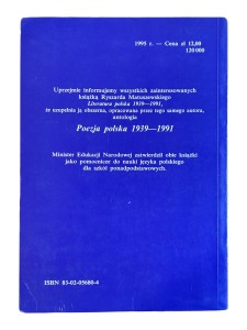 Literatura polska 1939 - 1991 Ryszard Matuszewski