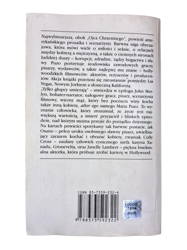 Głupcy umierają Mario Puzo
