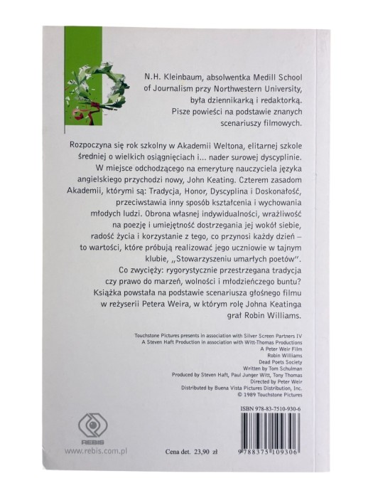 Stowarzyszenie umarłych poetów Nancy H. Kleinbaum