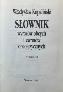 Słownik wyrazów obcych i zwrotów obcojęzycznych Władysław Kopaliński