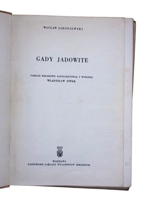 Gady jadowite Wacław Jaroniewski