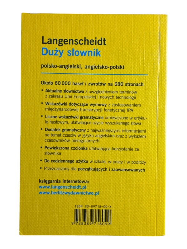 Langenscheidt Duży słownik polsko-angielski angielsko-polski