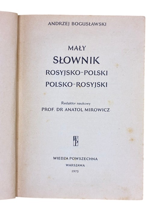 Mały słownik rosyjsko-polski polsko-rosyjski Bogusławski