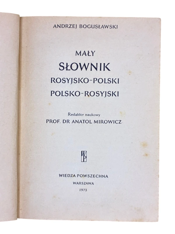 Mały słownik rosyjsko-polski polsko-rosyjski Bogusławski