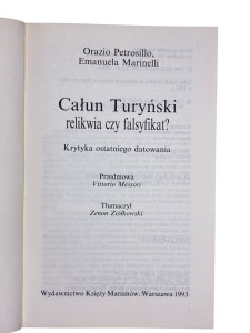 Całun Turyński relikwia czy falsyfikat? Marinelli Emanuela