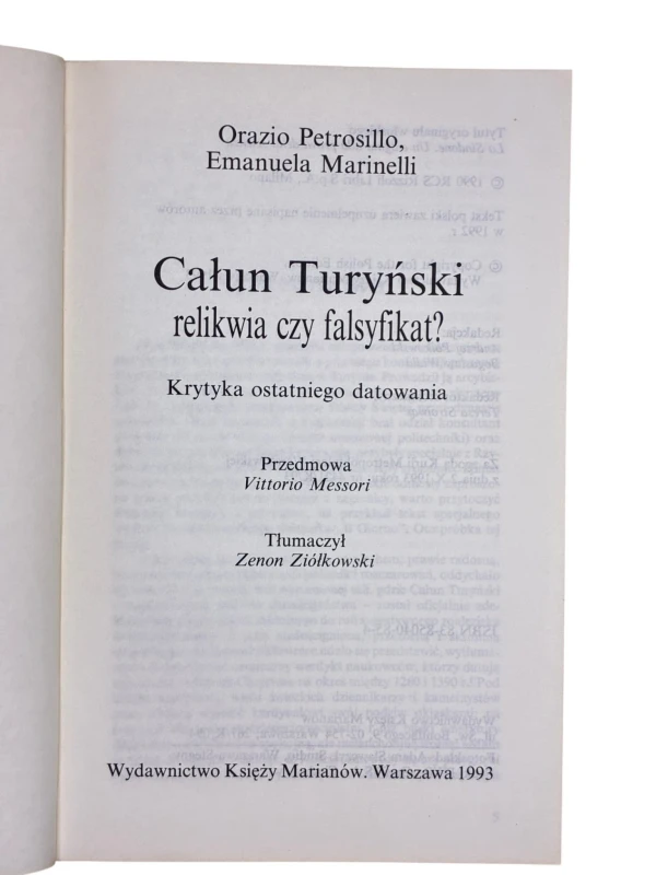 Całun Turyński relikwia czy falsyfikat? Marinelli Emanuela