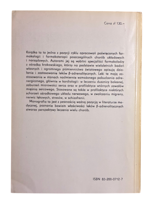 Leki B-adrenolityczne Ryszard Gryglewski, Elżbieta Kostka-Trąbka