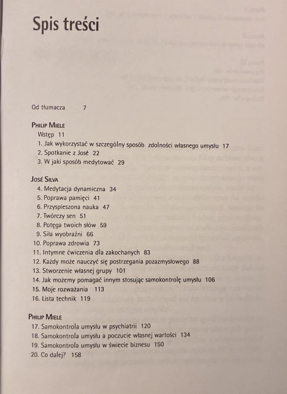 Samokontrola umysłu metodą Silvy Jose Silva, Philip Miele