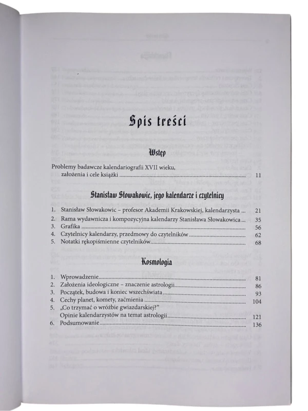 Studium z dziejów krakowskich kalendarzy astrologicznych XVII wieku Małgorzata Krzysztofik