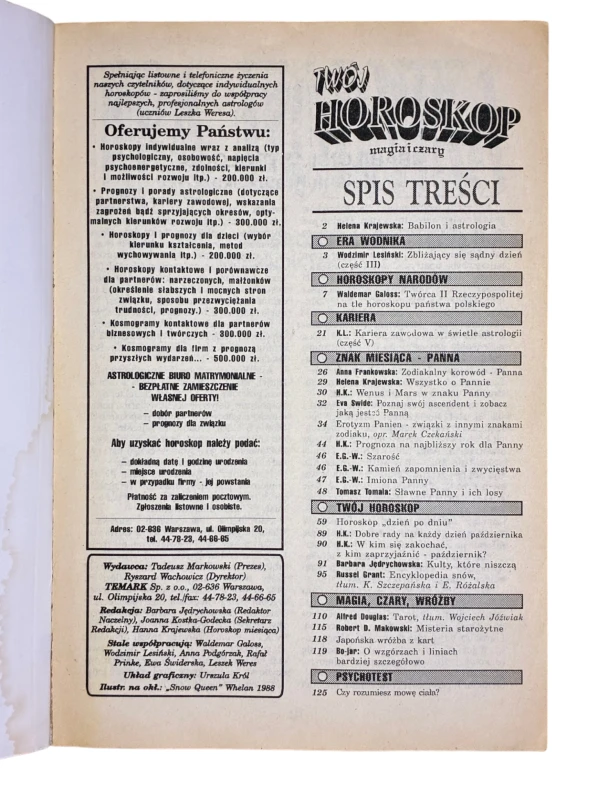 Twój horoskop Magia i czary nr 5 1992