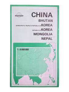 Mapa Chiny Bhutan Korea Mongolia Nepal 1: 6 000 000