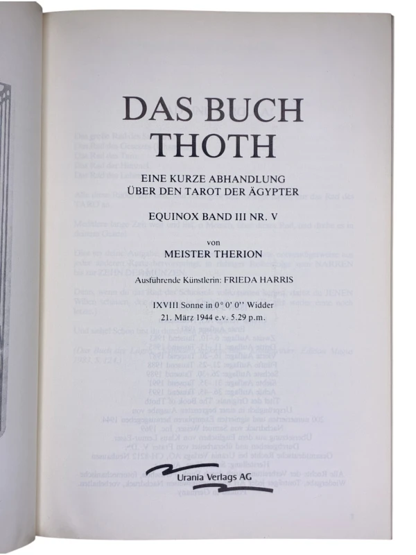 Das Buch Thoth: Ägyptisches Tarot Aleister Crowley