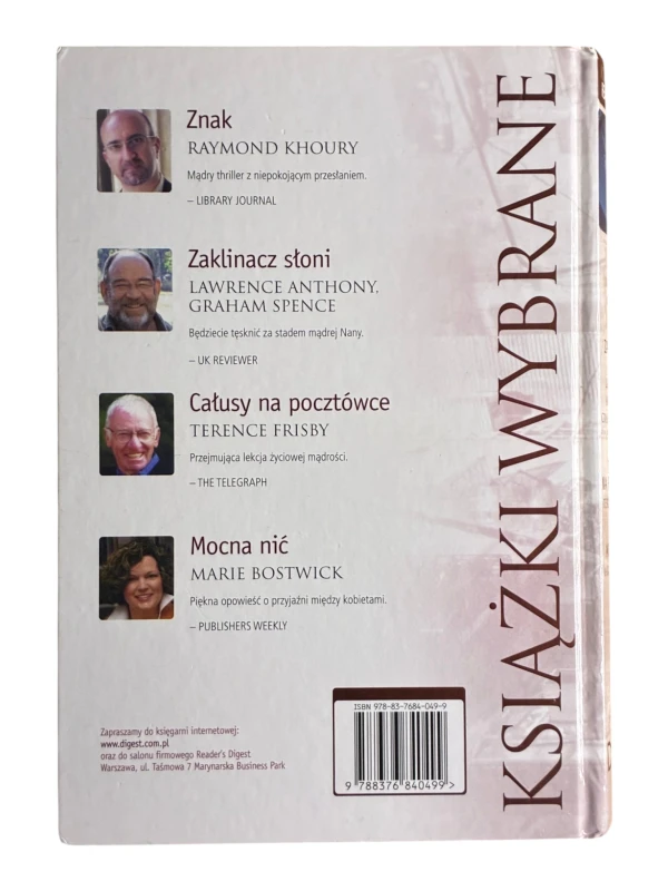 Książki wybrane Reader's Digest Znak Zaklinacz słoni Całusy na pocztówce Mocna nić