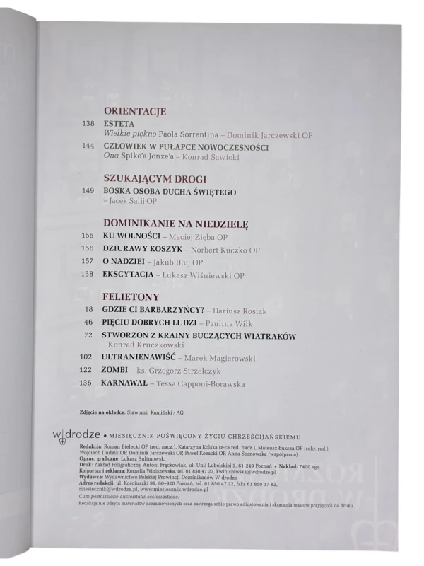 W Drodze Miesięcznik Poświęcony Życiu Chrześcijańskiemu 2 / 2014 (486)