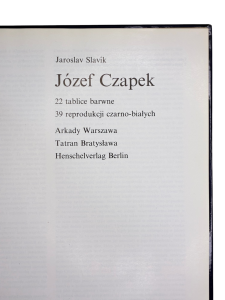 Józef Czapek W kręgu sztuki Jaroslav Slavík