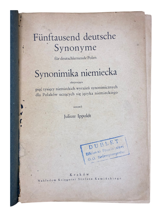 Synonimika niemiecka 5000 niemieckich wyrażeń synonimicznych Ippoldt Juliusz