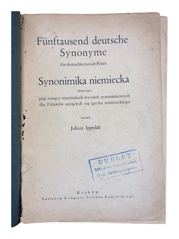Synonimika niemiecka 5000 niemieckich wyrażeń synonimicznych Ippoldt Juliusz
