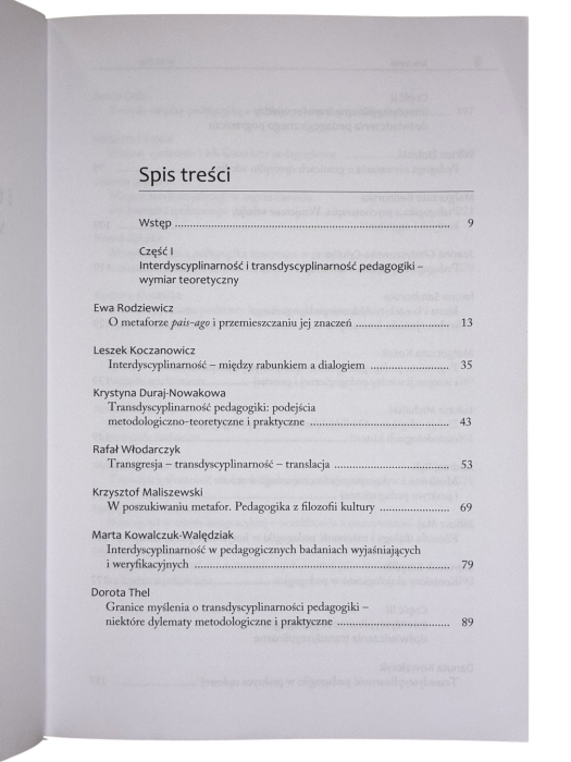Interdyscyplinarność i transdyscyplinarność pedagogiki Rafał Włodarczyk, Wiktor Żłobicki