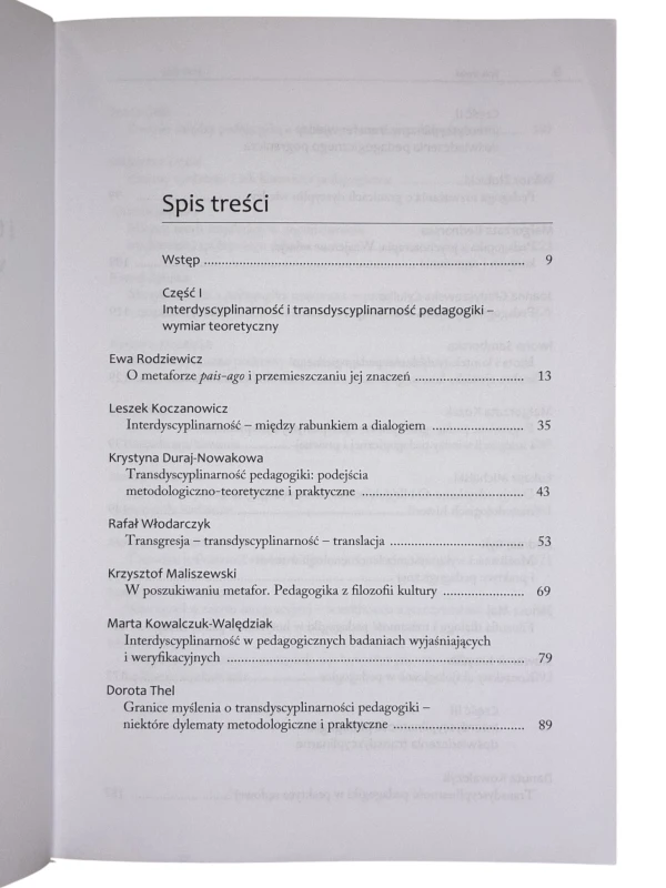 Interdyscyplinarność i transdyscyplinarność pedagogiki Rafał Włodarczyk, Wiktor Żłobicki