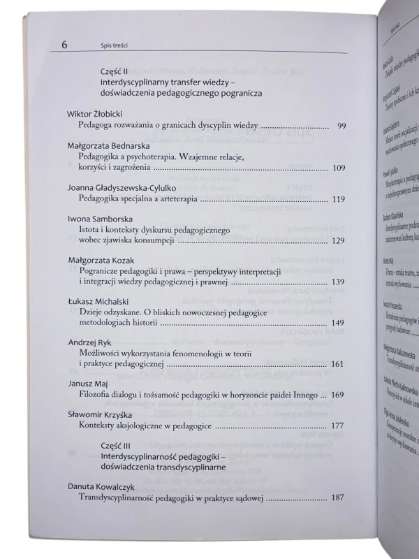 Interdyscyplinarność i transdyscyplinarność pedagogiki Rafał Włodarczyk, Wiktor Żłobicki
