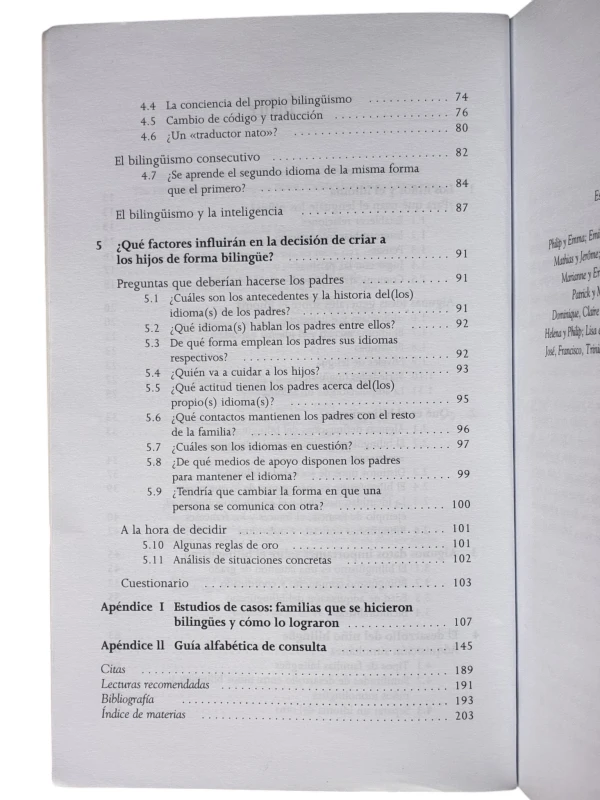 La familia bilinüe Edith Harding-Esch, Philip Riley