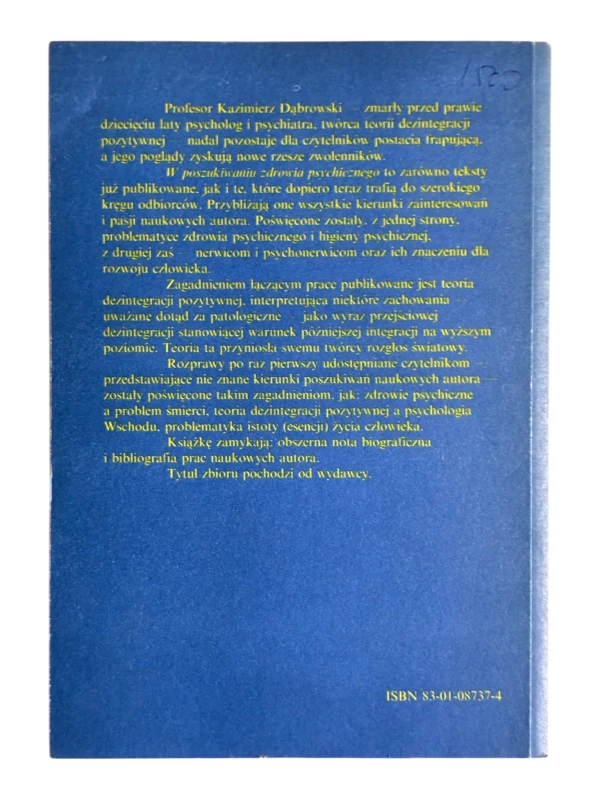 W poszukiwaniu zdrowia psychicznego Kazimierz Dąbrowski