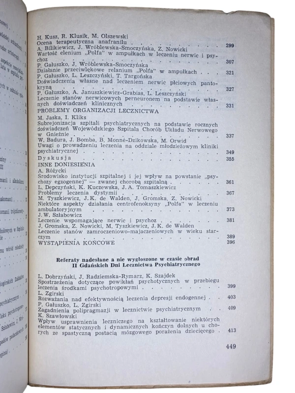 Pamiętnik Drugich Gdańskich Dni Lecznictwa Psychiatrycznego 1970