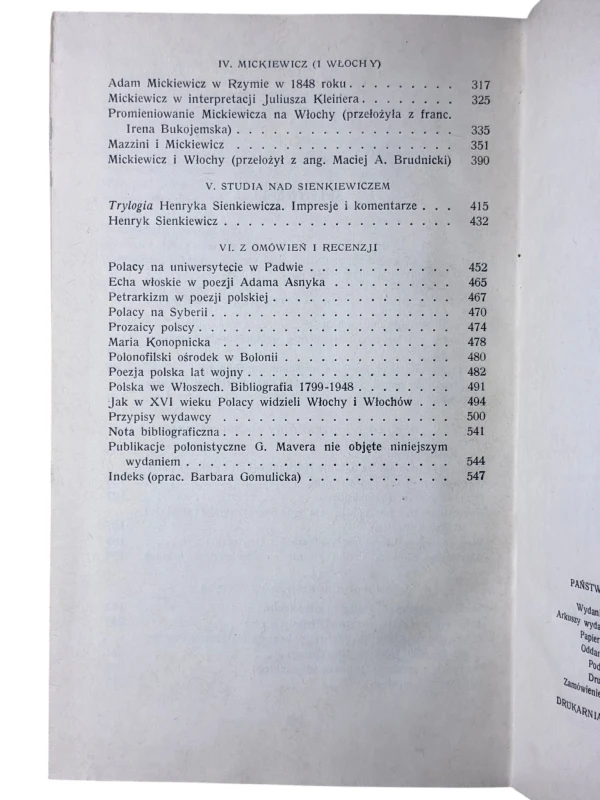 Literatura polska i jej związki z Włochami Giovanni Maver