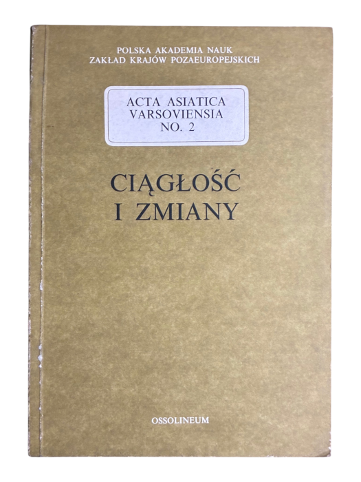 Ciągłość i zmiany Acta Asiatica Varsoviensia No. 2