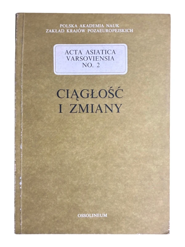 Ciągłość i zmiany Acta Asiatica Varsoviensia No. 2