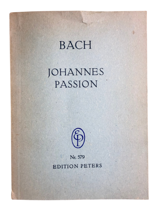Bach Johannes Passion Edition Peters Nr 579