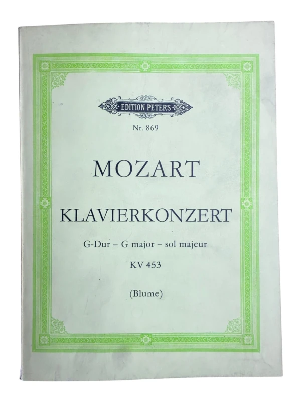 Wolfgang Amadeus Mozart Klavierkonzert G-Dur - G major - sol majeur KV 453 Edition Peters Nr 869