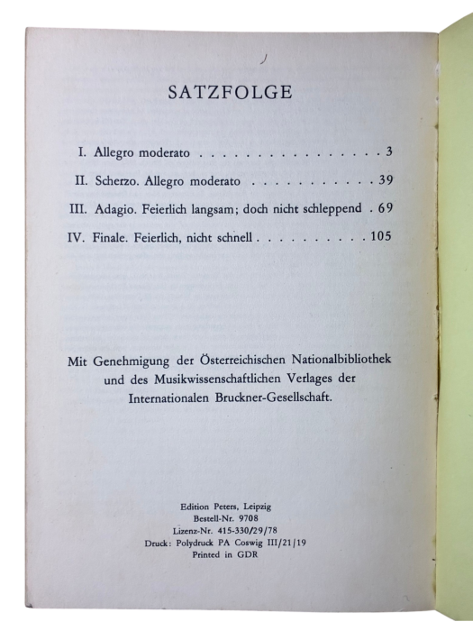 Anton Bruckner Sinfonie Nr 8 Edition Peters Nr 9708