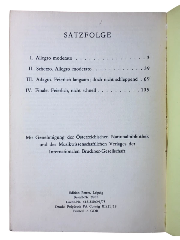 Anton Bruckner Sinfonie Nr 8 Edition Peters Nr 9708