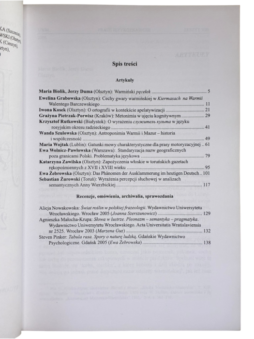 Prace Językoznawcze VIII 2006 Maria Biolik